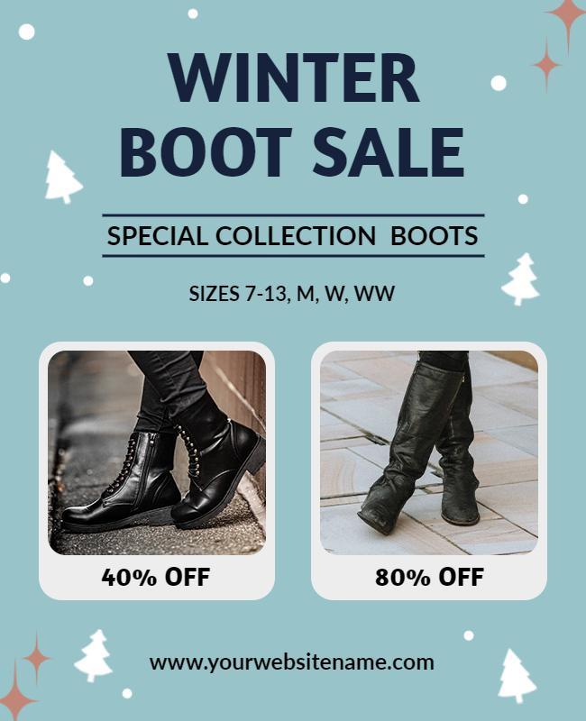 Winter Boot Sale Promotional Flyer Template