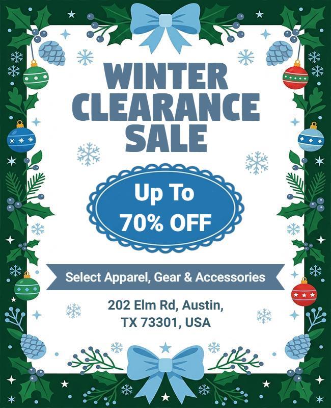 Winter Clearance Sale Promotional Flyer Template