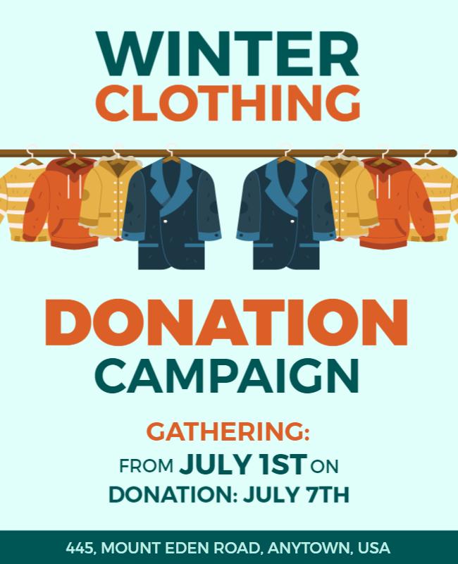 Winter Clothing Donation Campaign Flyer Template