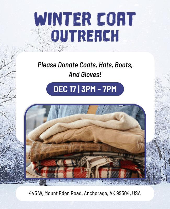 Winter Clothing Donation Outreach Flyer Template