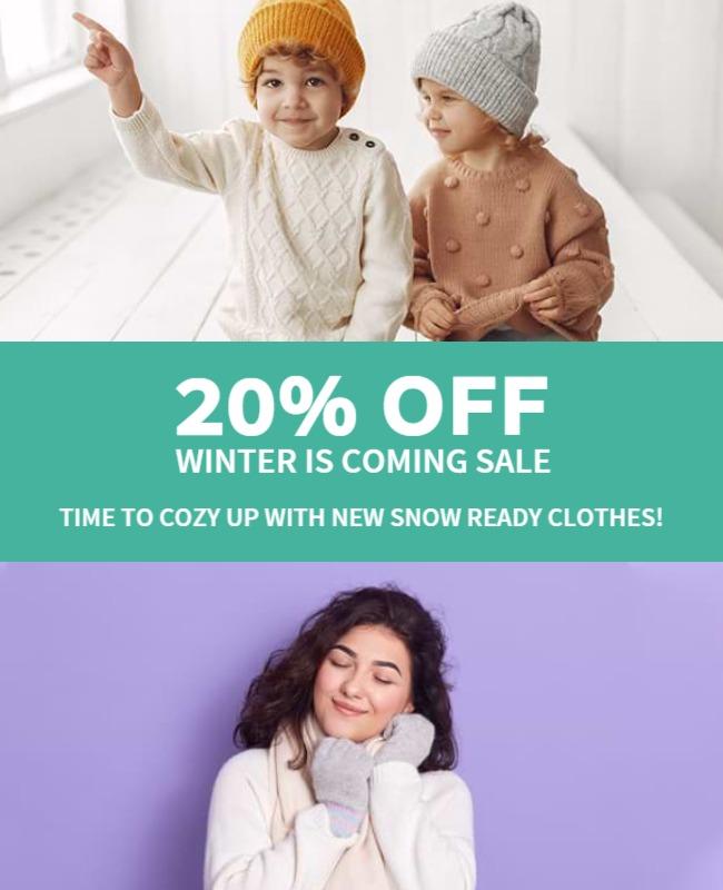 Winter Clothing Sale Discount Flyer Template