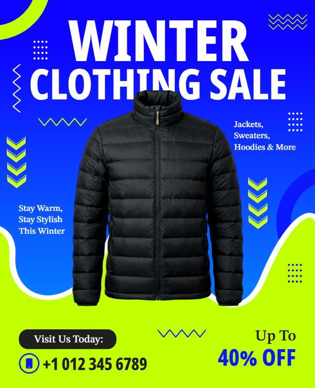 Winter Clothing Sale Discount Poster Template