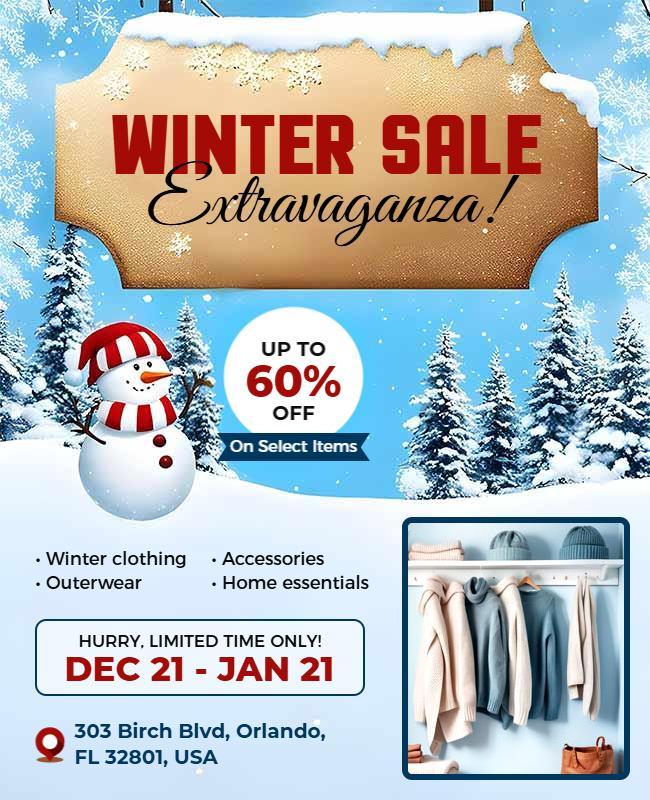 Winter Clothing Sale Extravaganza Flyer Template