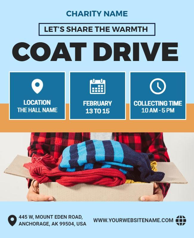 Winter Coat Drive Charity Event Flyer Template