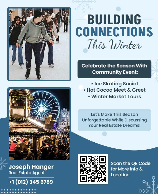 Winter Community Event Real Estate Flyer Template