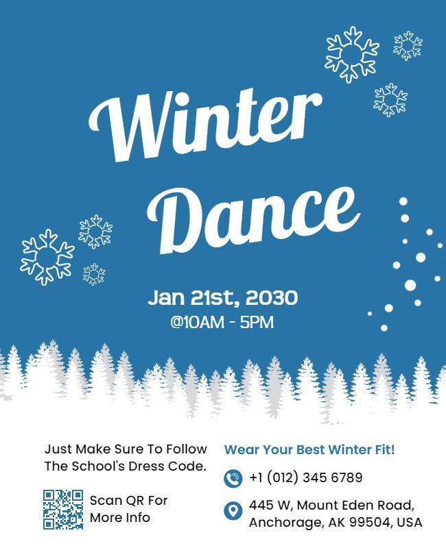 Winter Dance Event Announcement Flyer Template