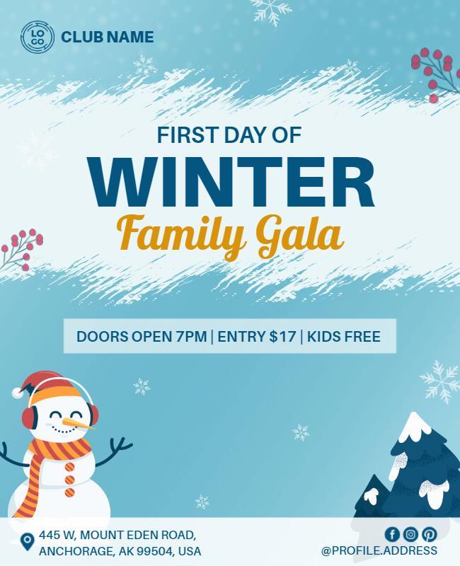 Winter Family Gala Event Flyer Template