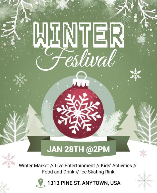 Winter Festival Event Celebration Flyer Template