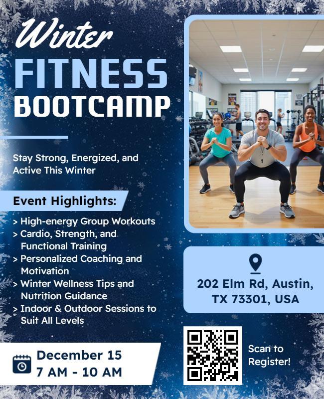 Winter Fitness Bootcamp Event Flyer Template