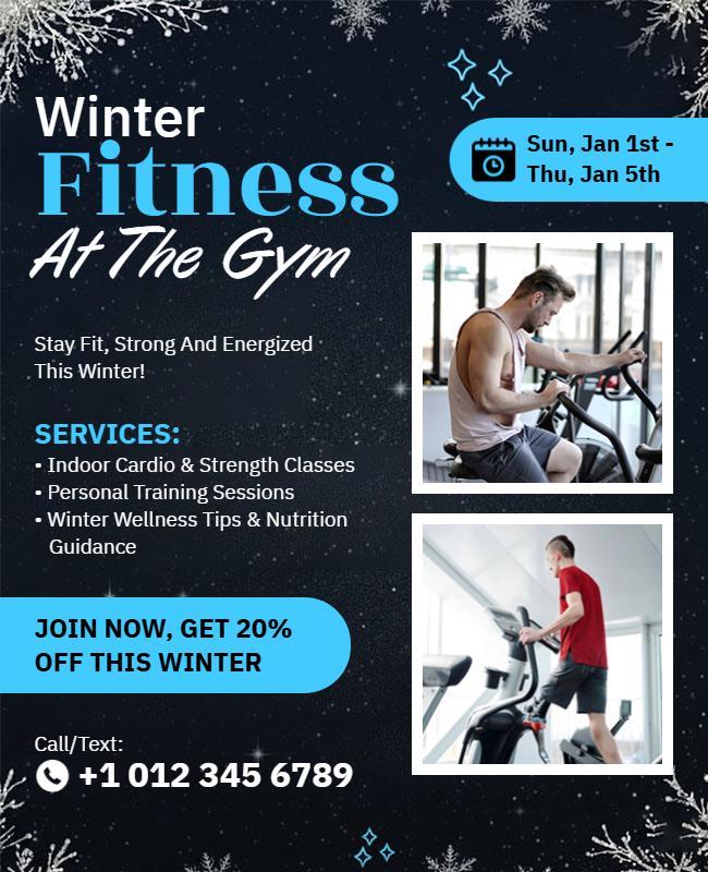 Winter Fitness Gym Promotion Flyer Template