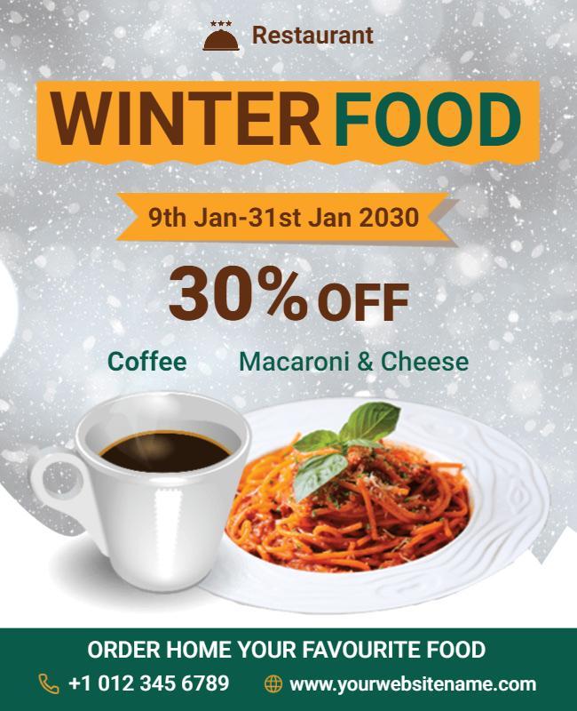 Winter Food Restaurant Promotion Flyer Template