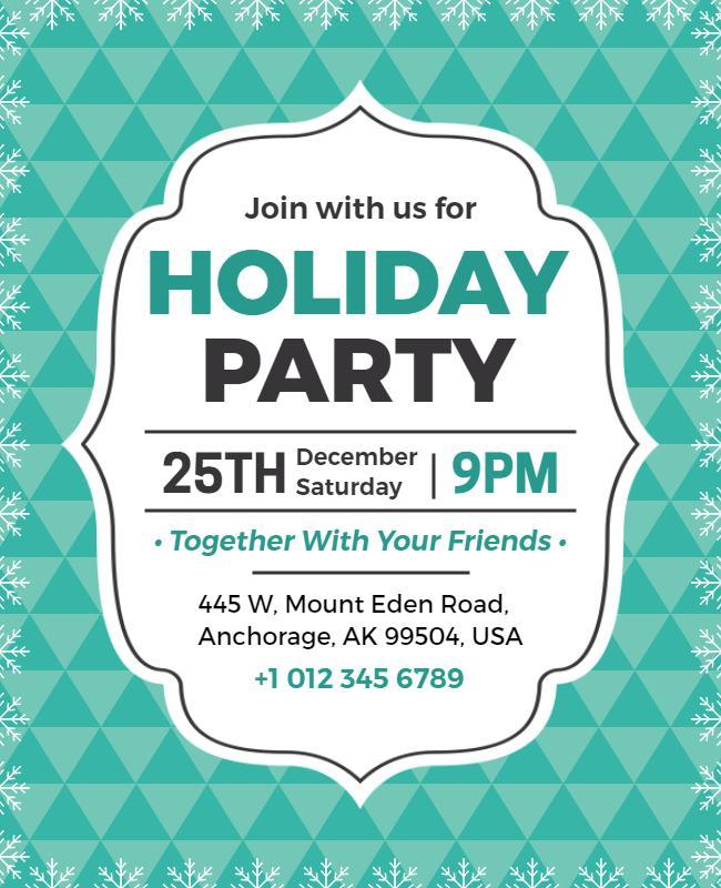 Winter Holiday Celebration Party Flyer Template