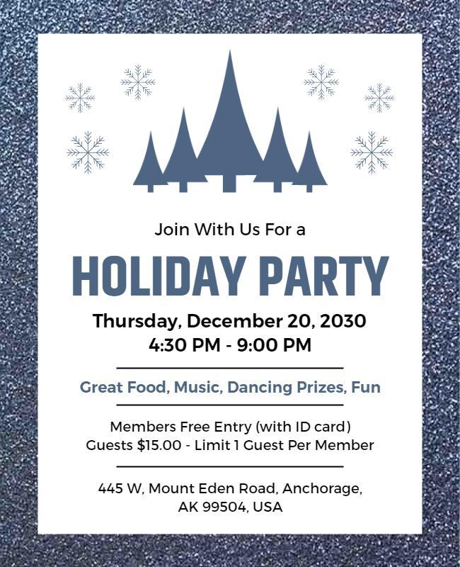 Winter Wonderland Holiday Party Celebration Flyer Template