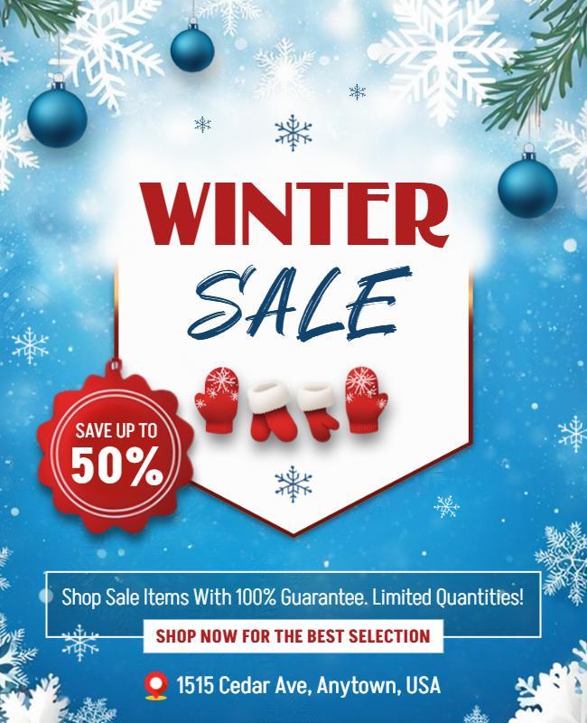 Winter Holiday Sale Promotion Flyer Template