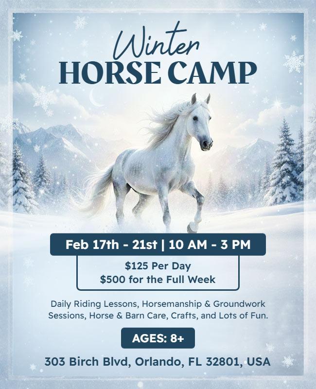 Winter Horse Riding Camp Flyer Template