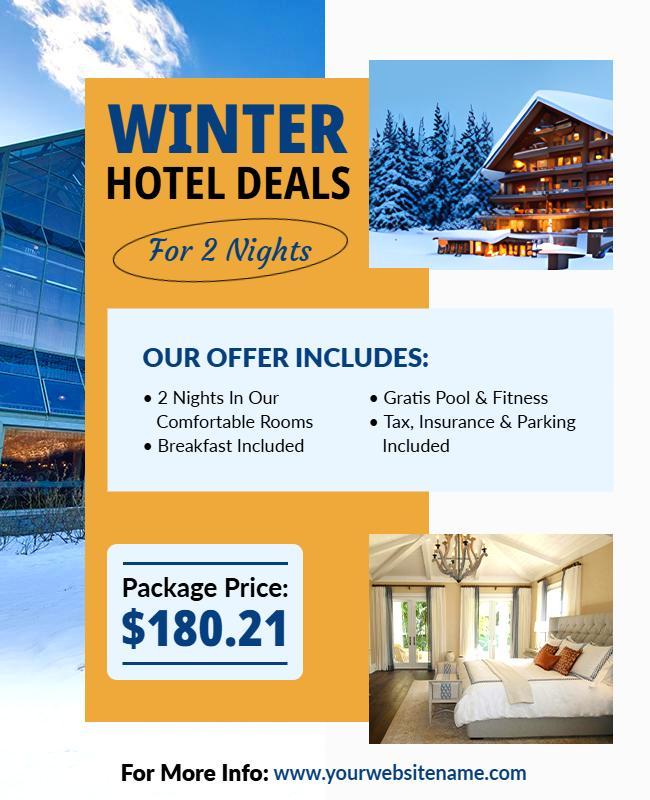 Winter Hotel Package Deals Flyer Template