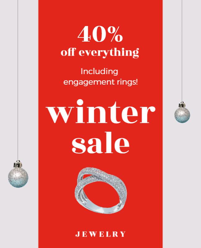 Winter Jewelry Sale Discount Flyer Template