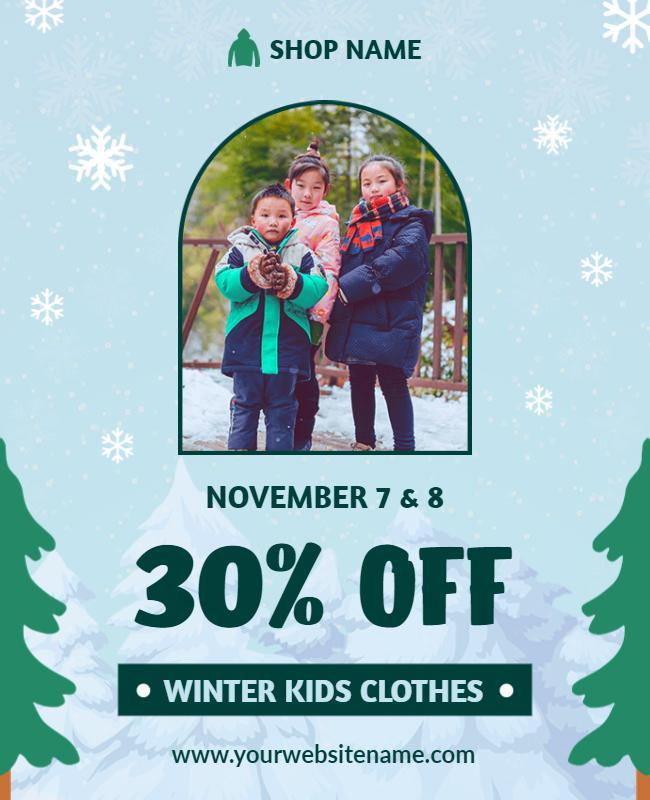 Winter Kids Clothing Sale Flyer Template