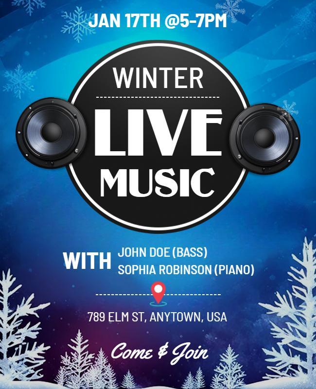 Winter Live Music Event Flyer Template