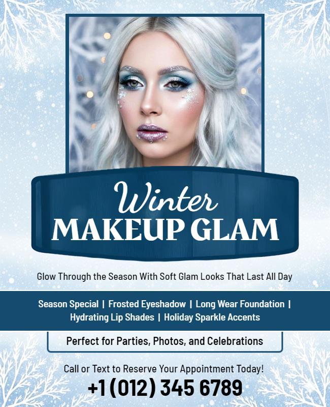 Winter Makeup Glam Promotion Flyer Template