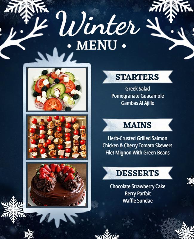 Winter Menu Seasonal Dining Flyer Template