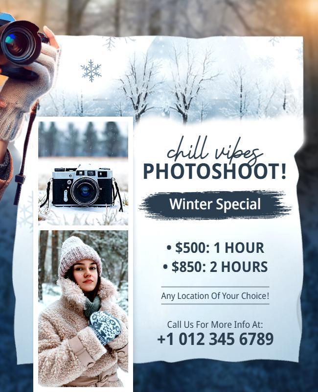 Winter Photography Session Promotional Flyer Template