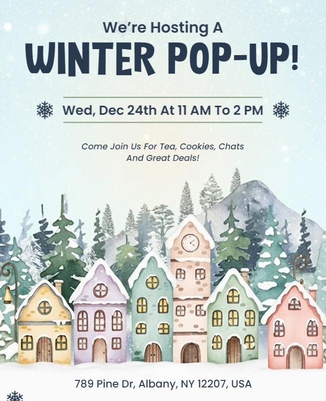 Winter Pop-up Event Flyer Template