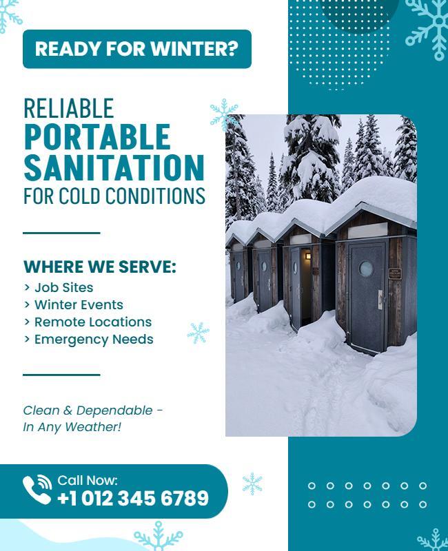 Winter Portable Sanitation Services Flyer Template
