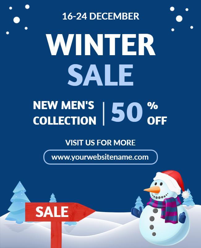 Winter Sale Mens Fashion Discount Flyer Template