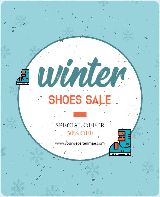 Winter Shoes Sale Promotional Flyer Template