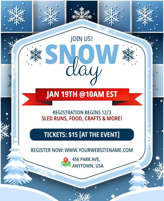 Winter Snow Day Event Flyer Template