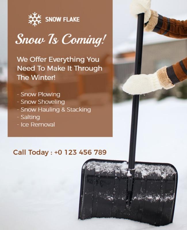 Seasonal Winter Snow Removal Service Flyer Template