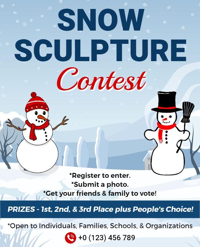 Winter Snow Sculpture Contest Flyer Template