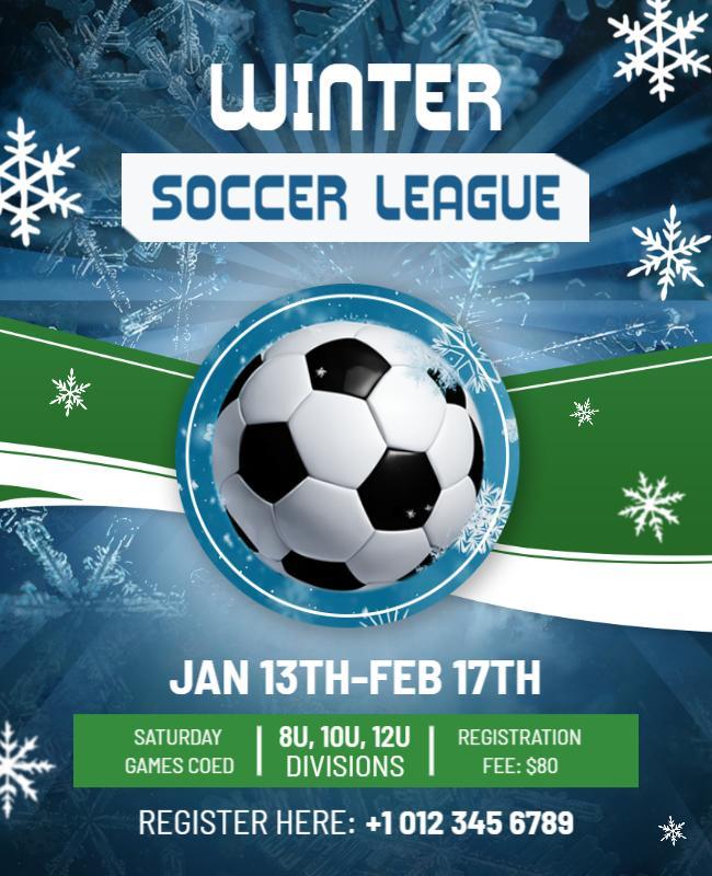 Winter Soccer League Event Flyer Template