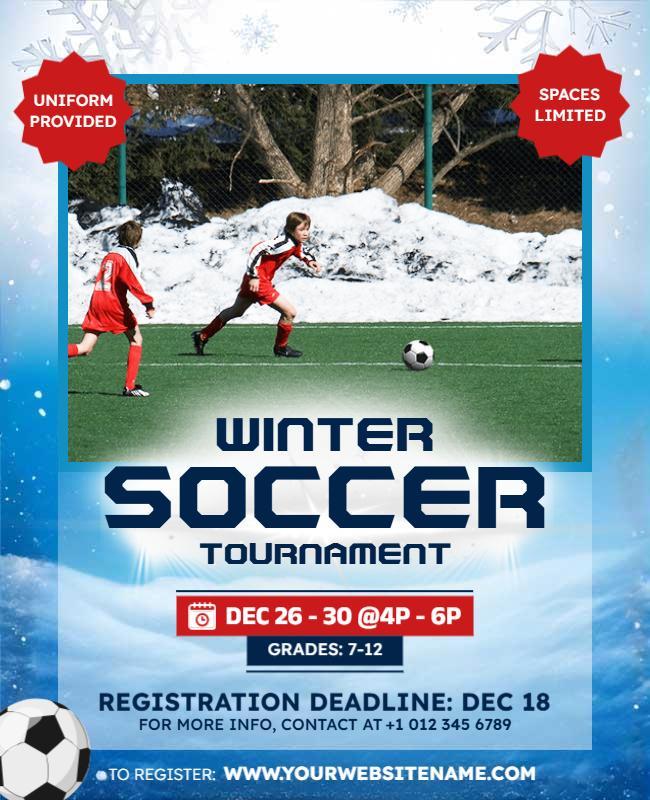 Winter Soccer Tournament Event Flyer Template