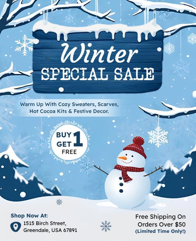 Winter Special Sale Promotion Flyer Template