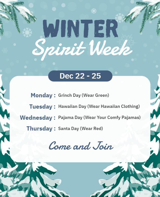 Winter Spirit Week Event Flyer Template