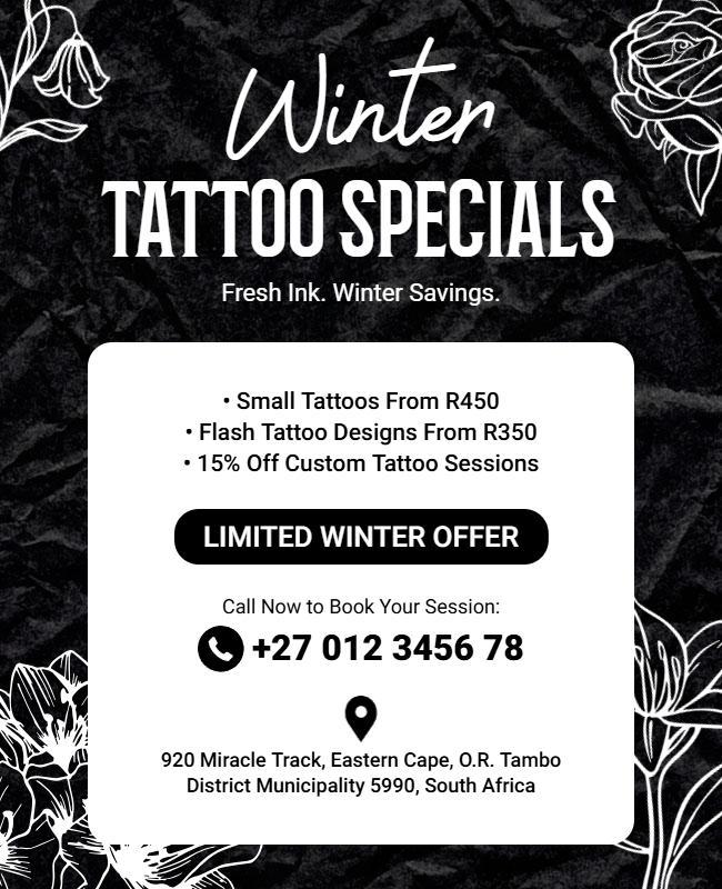 Winter Tattoo Specials Promotional Poster Template