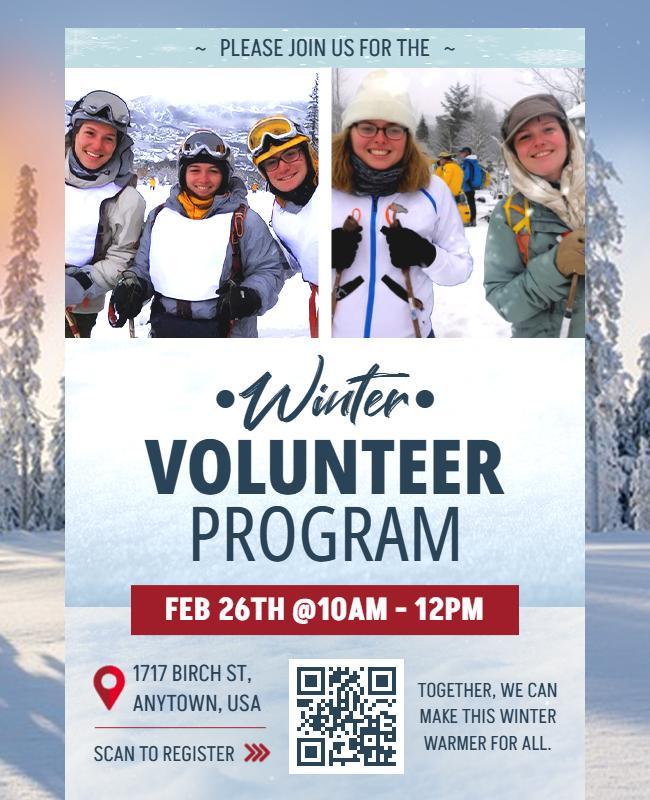 Winter Volunteer Program Event Flyer Template