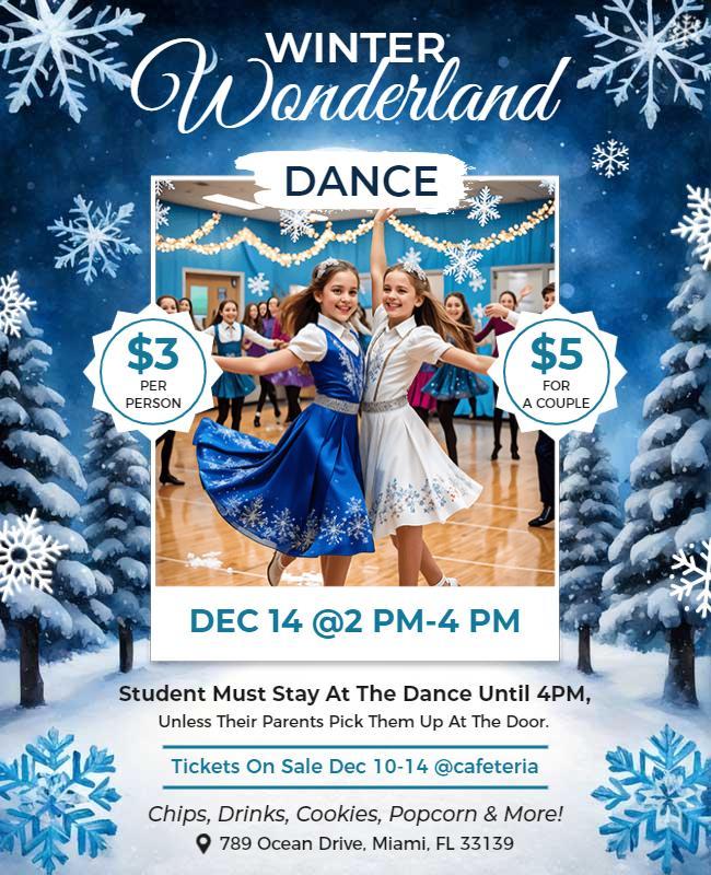 Winter Wonderland Dance Event Flyer Template