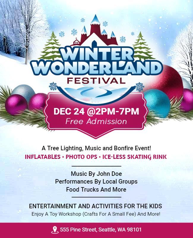 Winter Wonderland Festival Event Flyer Template