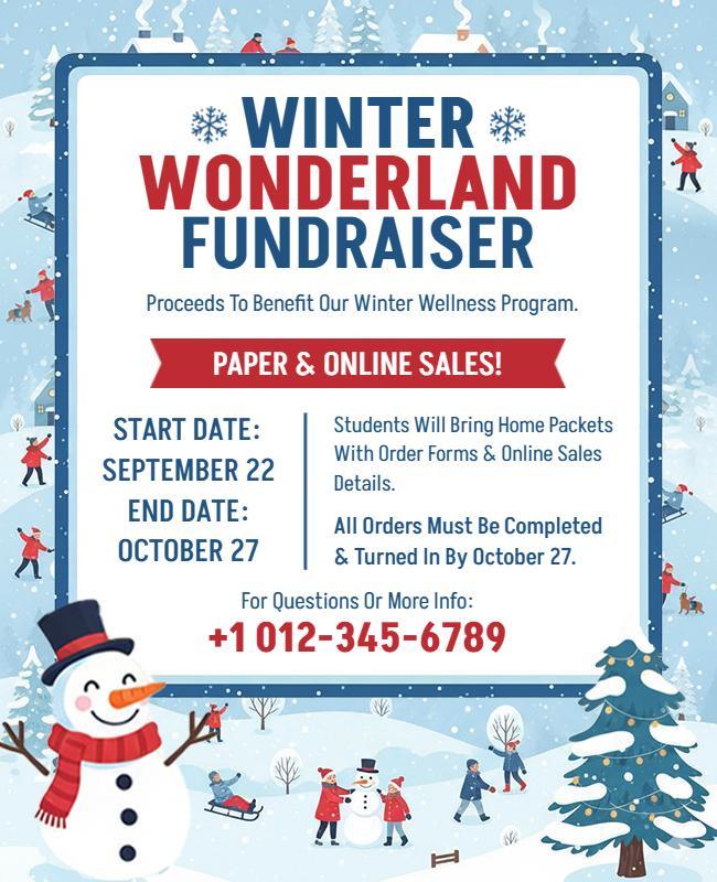 Winter Wonderland Fundraiser Event Flyer Template