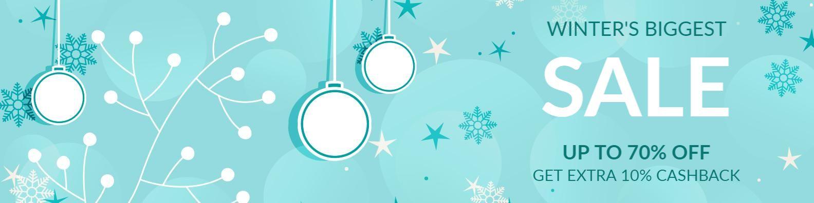 Winter Wonderland Theme with Snowflakes for Sales Banner Template