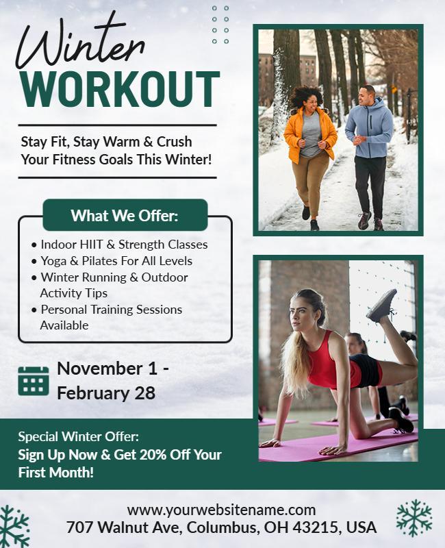 Winter Workout Classes Flyer Template