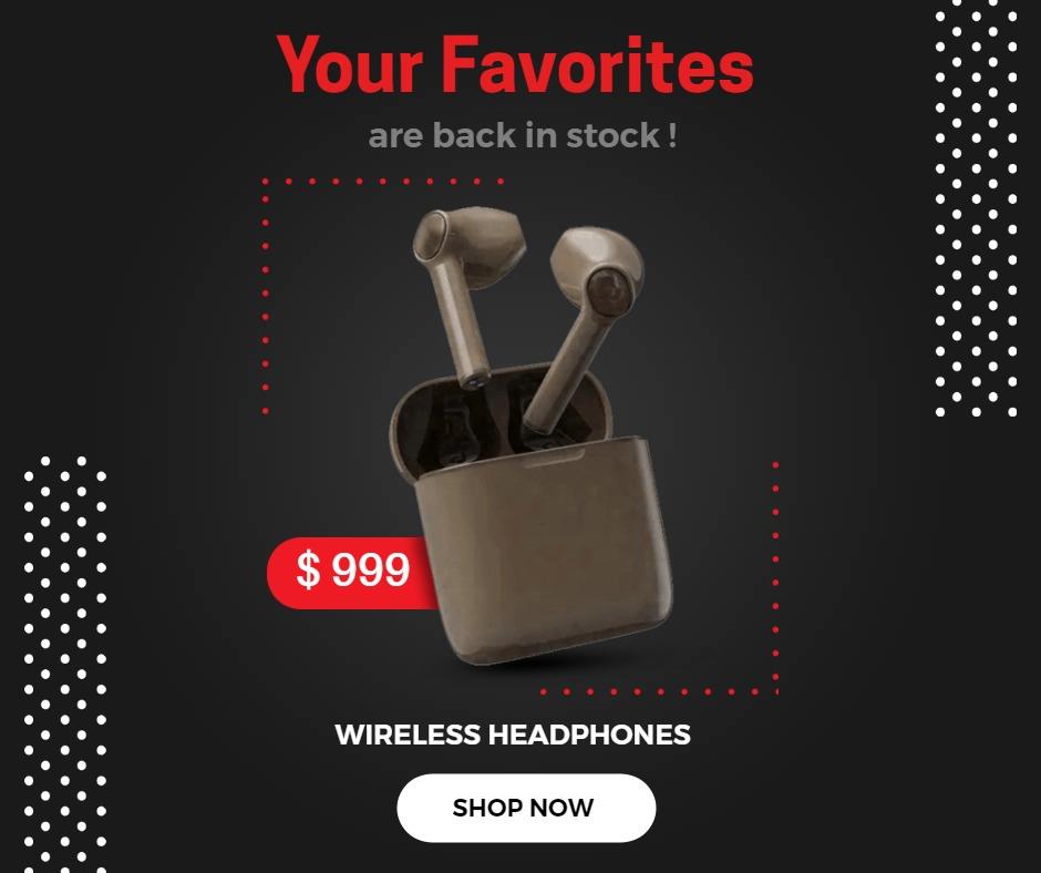 Wireless Earbuds Promotional Facebook Flyer Template