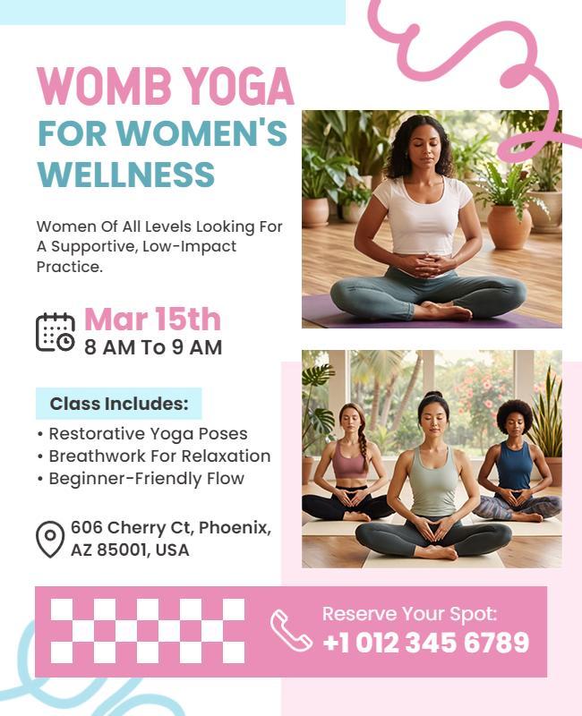 Womb Yoga Event Announcement Flyer Template