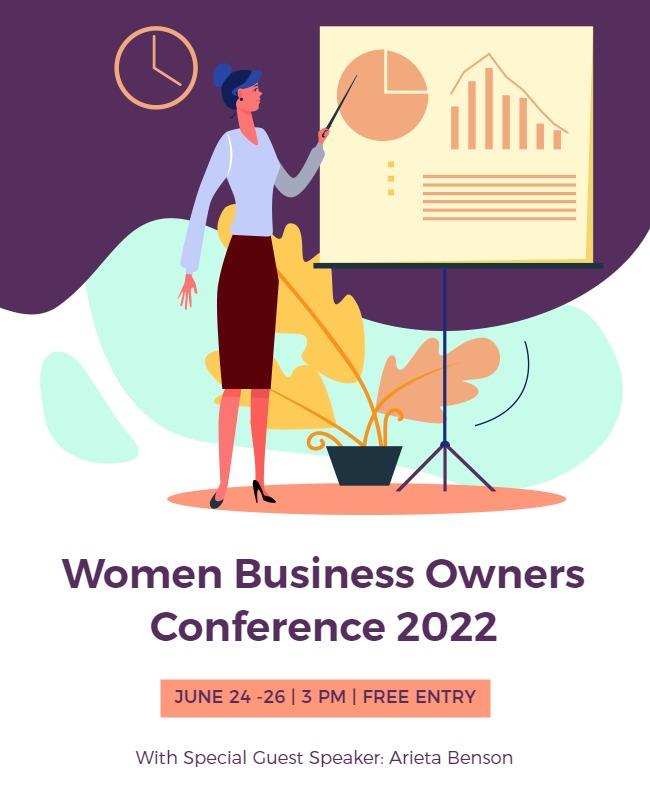 Women Business Owners Conference Event Flyer Template