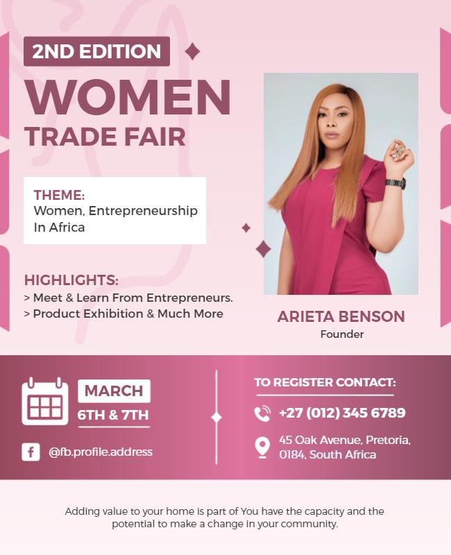 Women Entrepreneurship Trade Fair Flyer Template