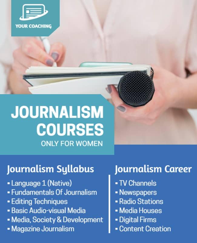 Women Focused Journalism Courses Flyer Template