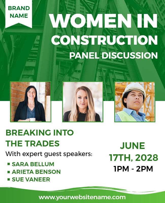 Women in Construction Panel Discussion Flyer Template